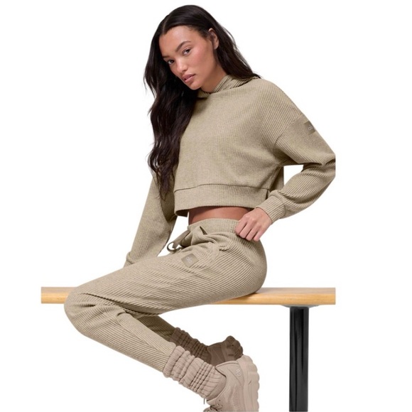 ALO Muse Cropped Hoodie - Gravel Heather - XXS NWT - Picture 3 of 5